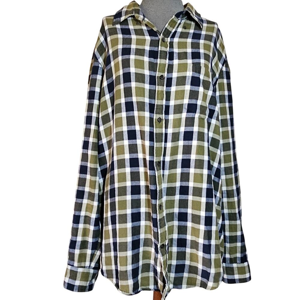 Super Soft Cotton Flannel Button Down Size Large Tall